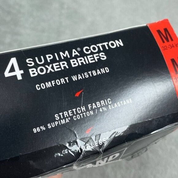 Kirkland Signature 4-Pack Supima Cotton Boxer Briefs Comfort Stretch Fit M a0389 - Picture 3 of 6